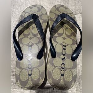 Coach Black and Brown Flip Flops